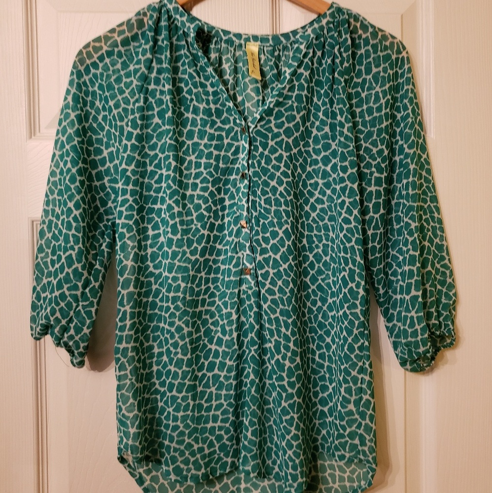 Green leopard Blouse